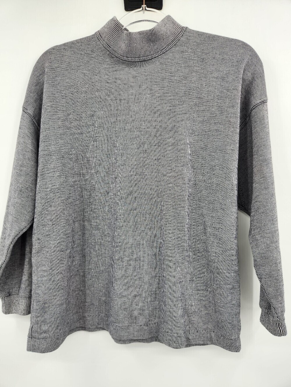 Paris Sport Club Universal Long Sleeve Mock Neck Top Womens Size Medium Striped